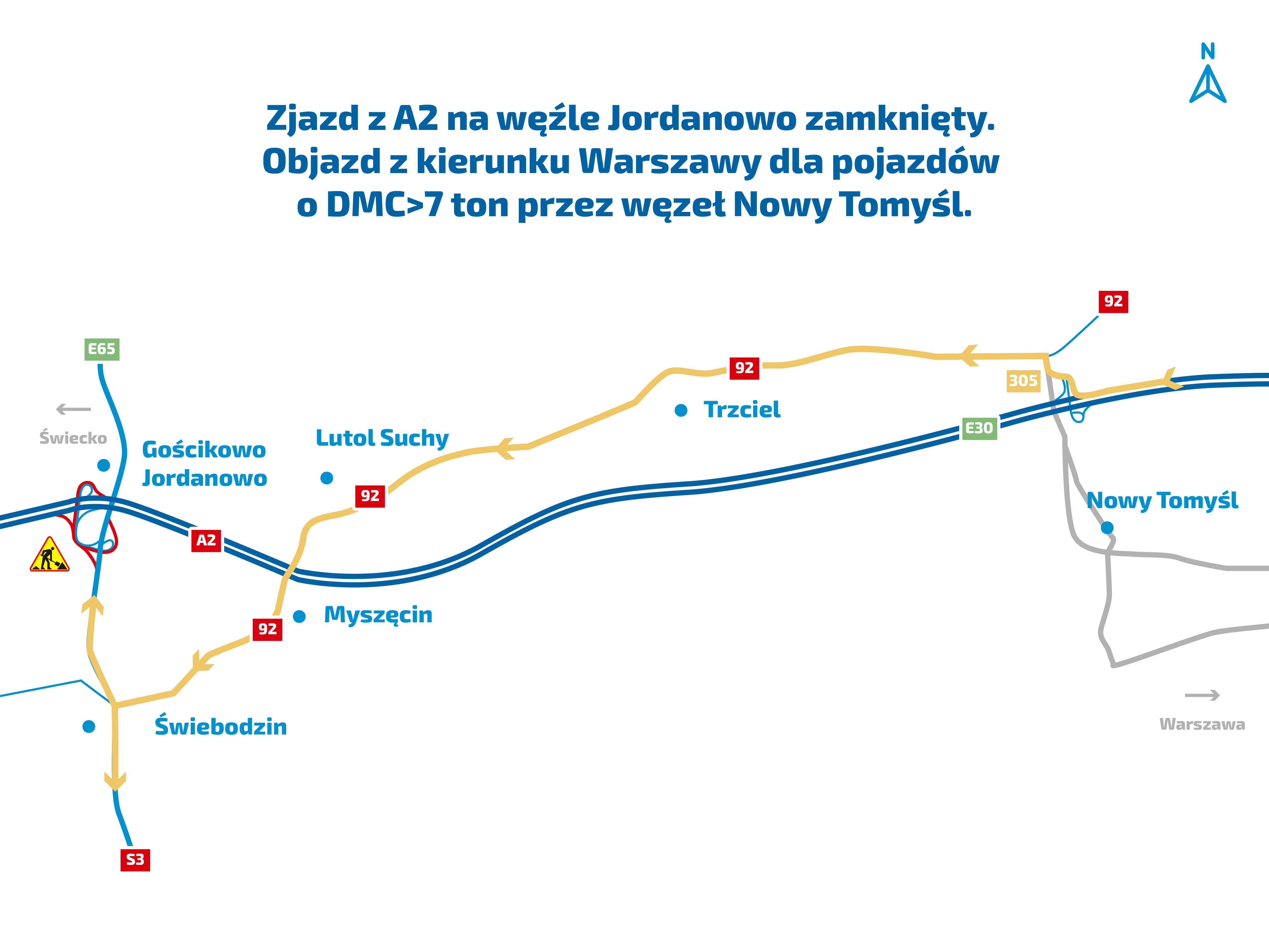 Pavement rehabilitation at the Jordanowo Interchange (A2 km 68+710)